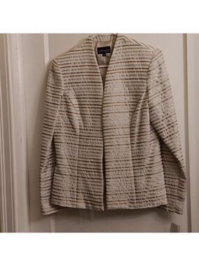 Xscape Women Gold Striped Formal Dressy Jacket NWT Size10